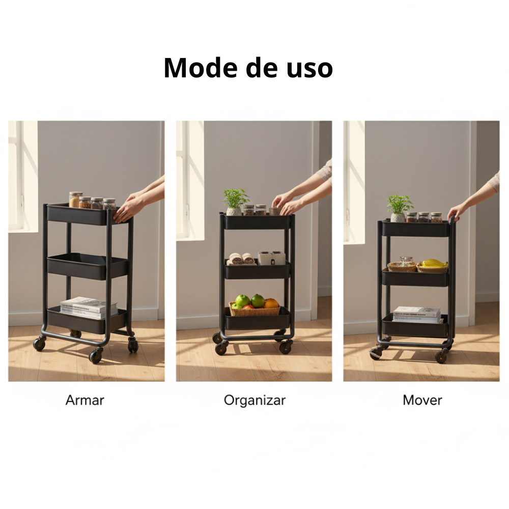 Carrito Multiusos de 4 Niveles - RollRack™