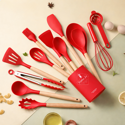 SET 12 UTENSILIOS ANTIADHERENTE PARA COCINA