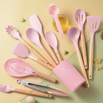 SET 12 UTENSILIOS ANTIADHERENTE PARA COCINA