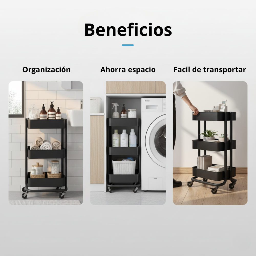 Carrito Multiusos de 4 Niveles - RollRack™