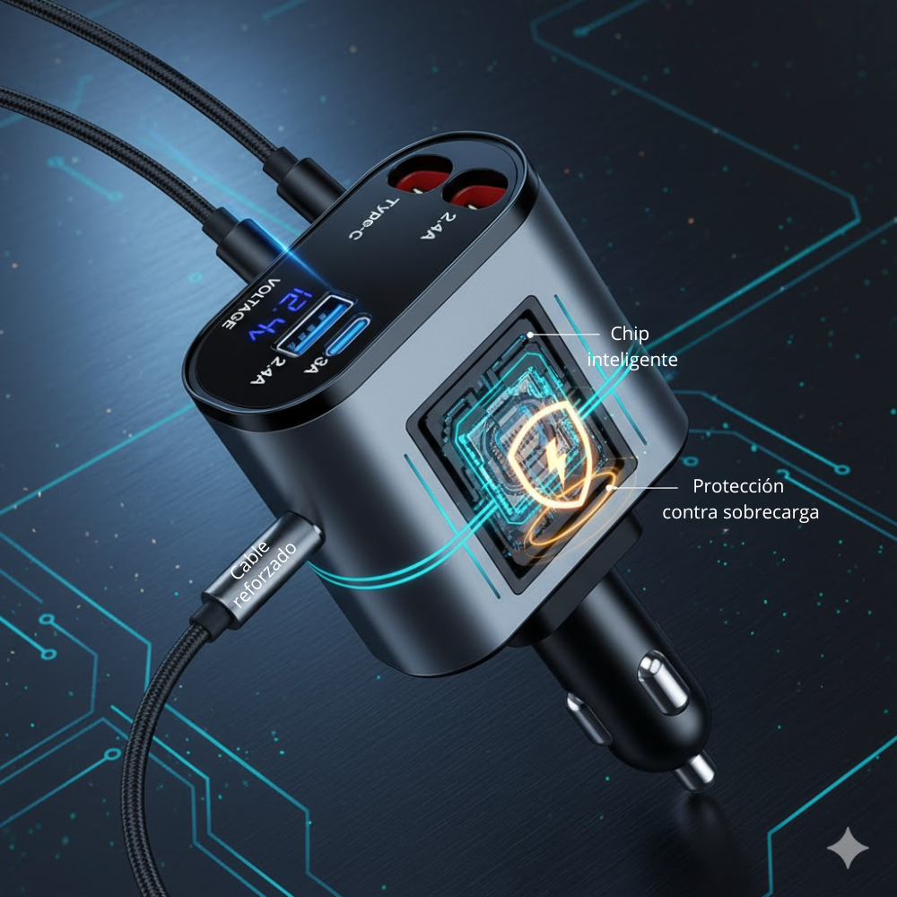 CARGADOR 4 EN 1 CON CARGA RAPIDA