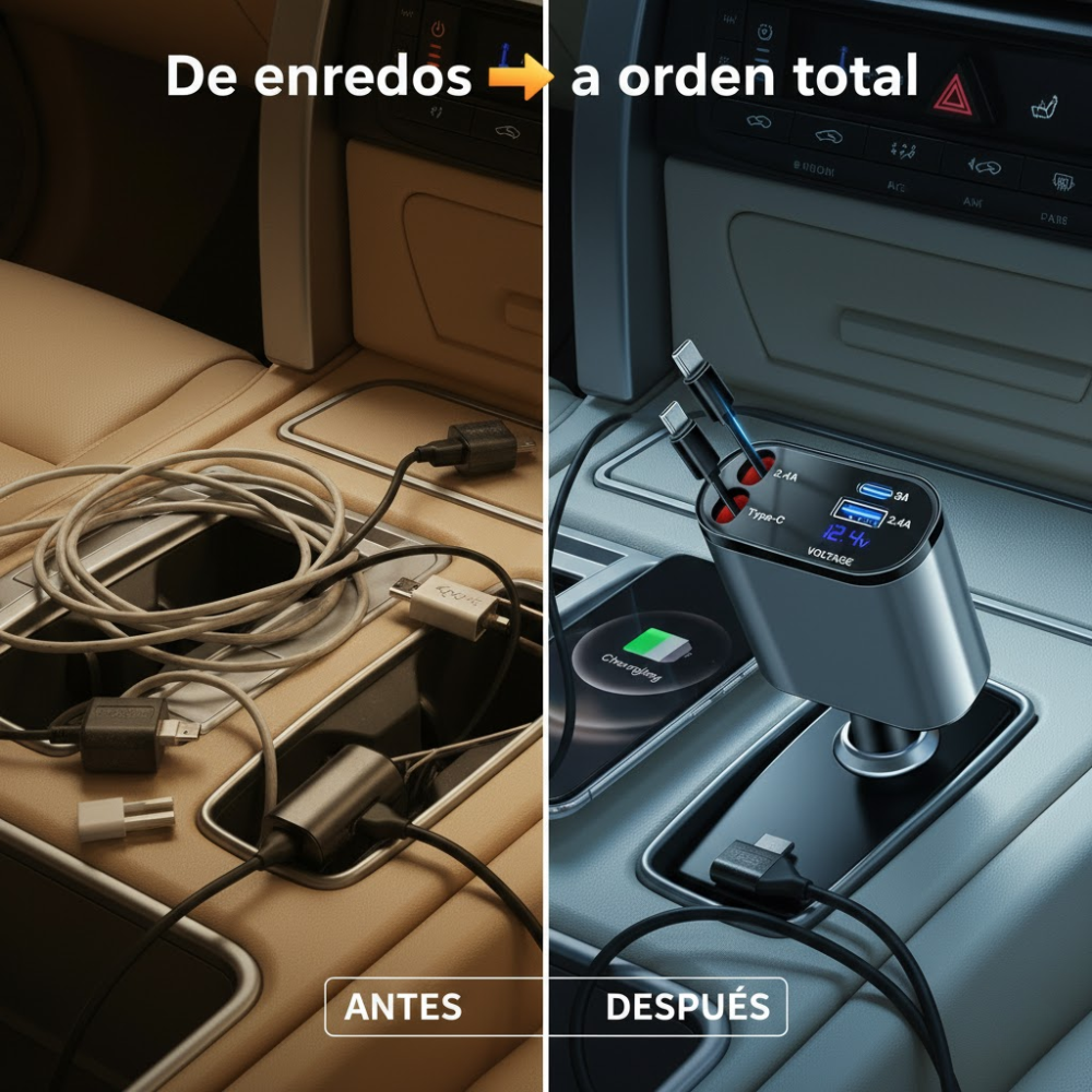 CARGADOR 4 EN 1 CON CARGA RAPIDA