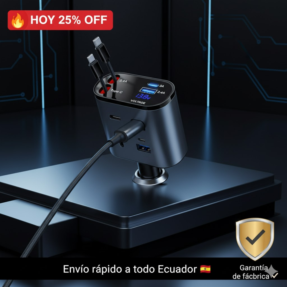 CARGADOR 4 EN 1 CON CARGA RAPIDA