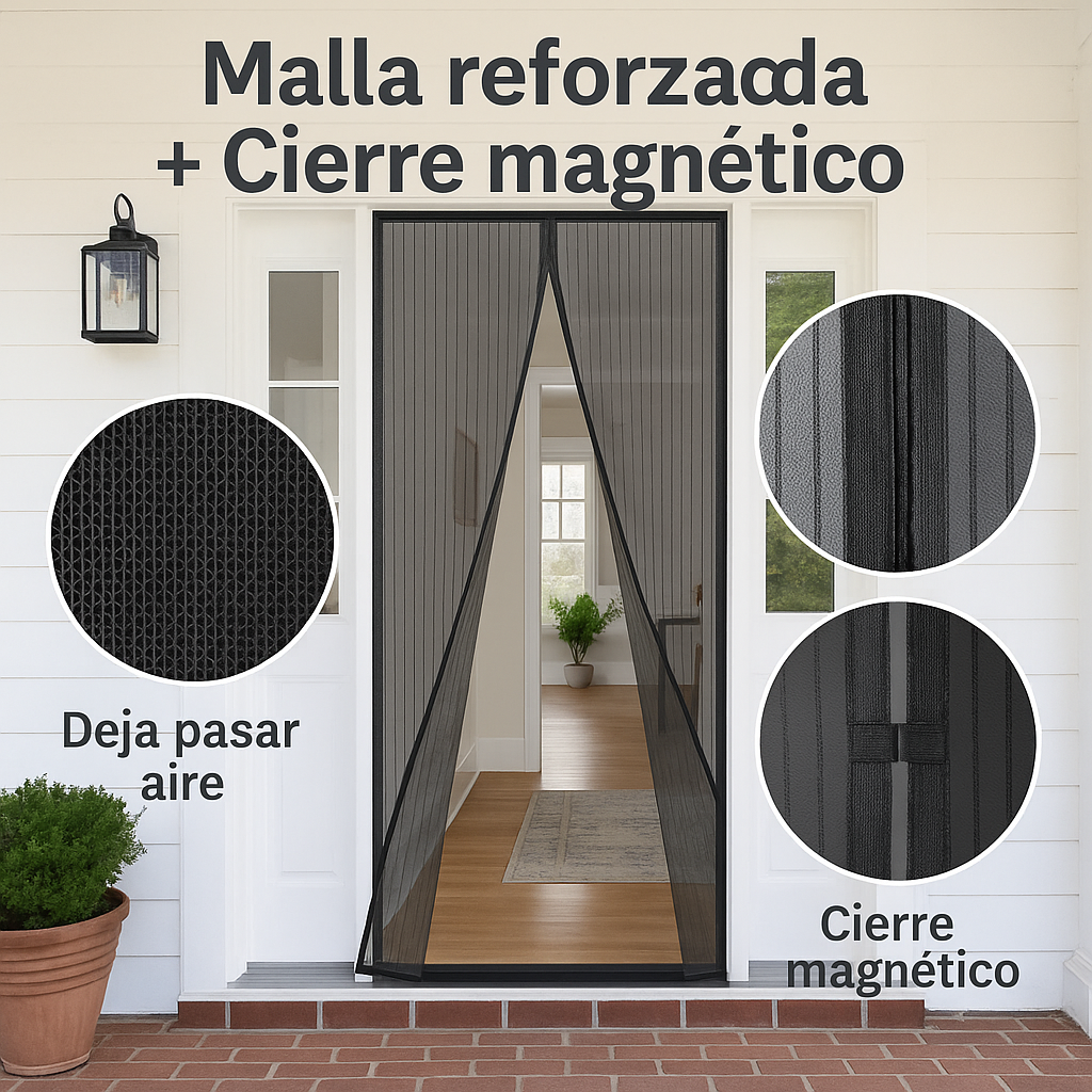 Cortina De Puerta Magnética Malla 1.8mts