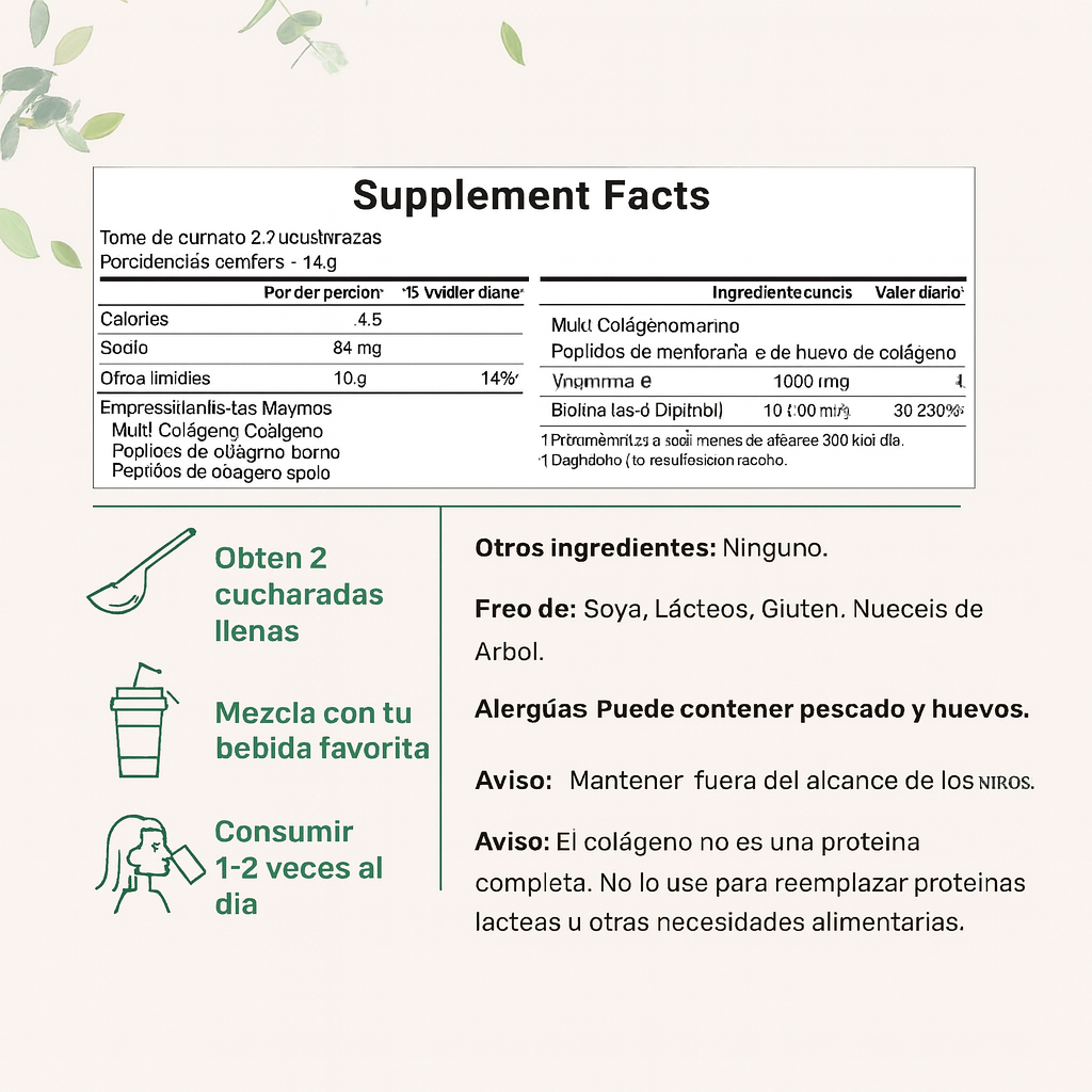 Multi Collagen Peptides – Fórmula Completa 5-en-1 + Capsulas Multi Collagen Gratis