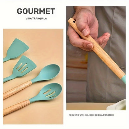 SET 12 UTENSILIOS ANTIADHERENTE PARA COCINA